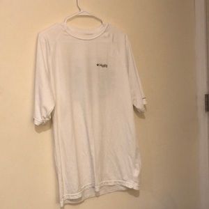 Columbia Performance Fishing Gear PFG white XL wicking shirt short sleeve
